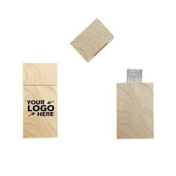 Rectangle Wooden Body 1 GB USB Flash Drive